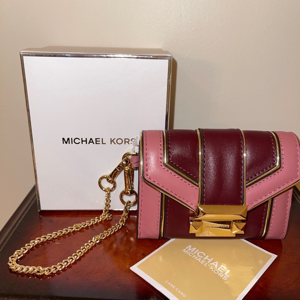 NWT MICHAEL KORS Whitney Oxblood Leather Wallet